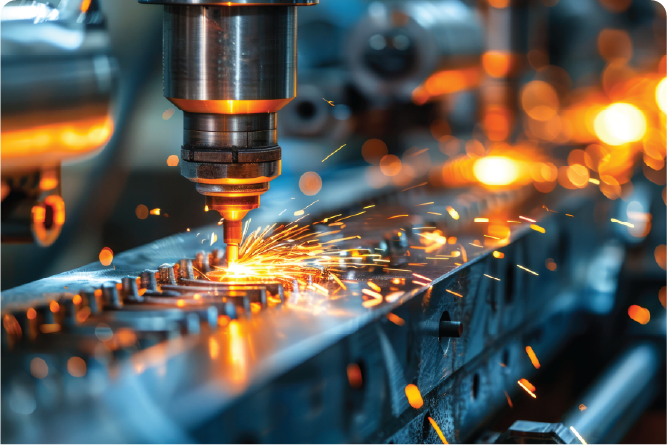Factory worker using AR glasses